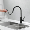 Fashion Long Neck Black Put Lown Kitchen Faucet